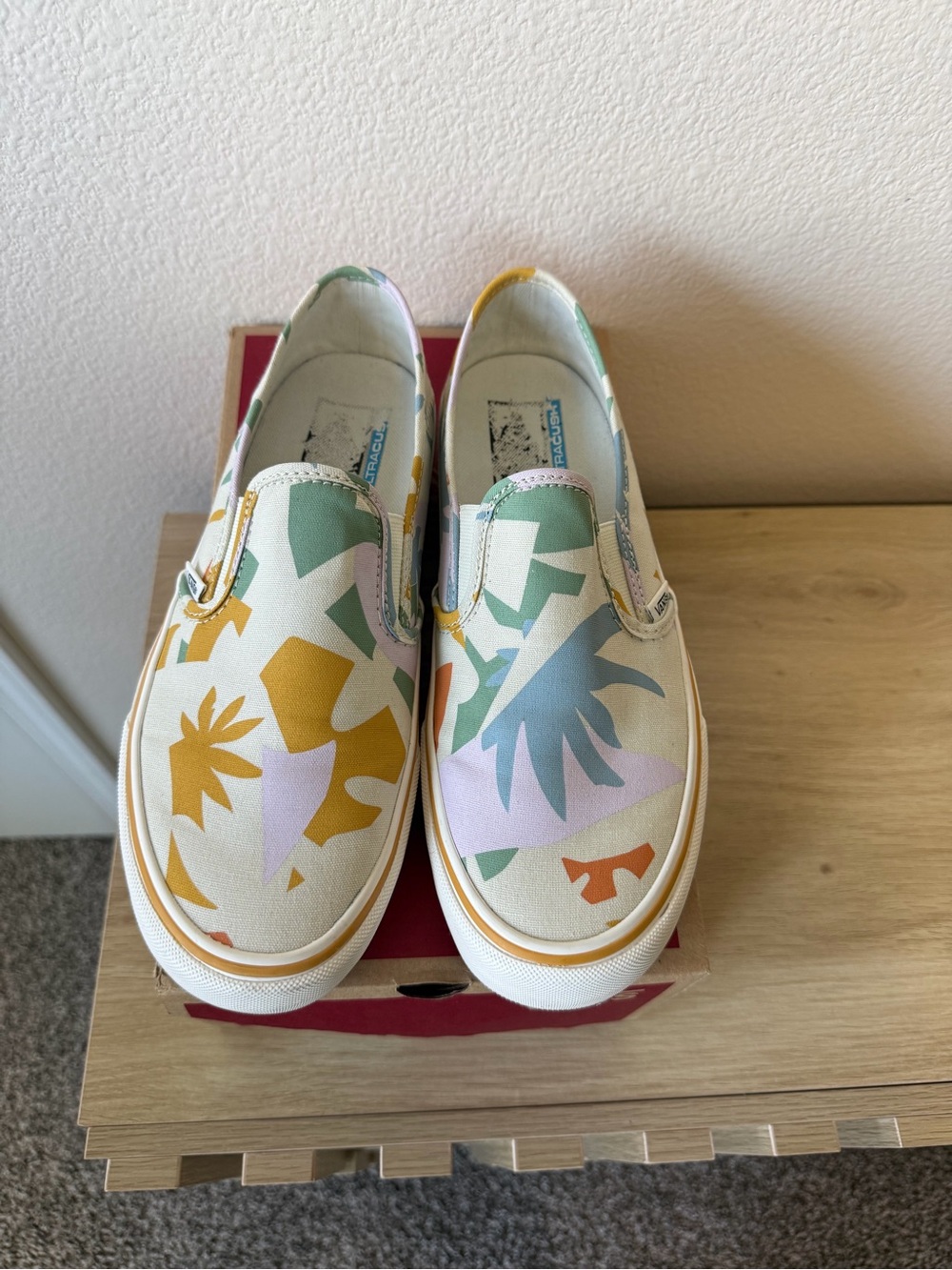 Vans Slip-On Sneakers in White, Yellow, Green, Blue, Pink - Picture 2 of 6